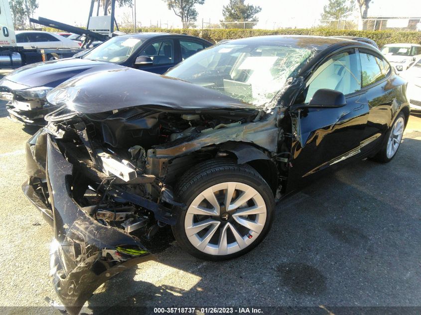 2022 TESLA MODEL 3 LONG RANGE VIN: 5YJ3E1EB3NF319447