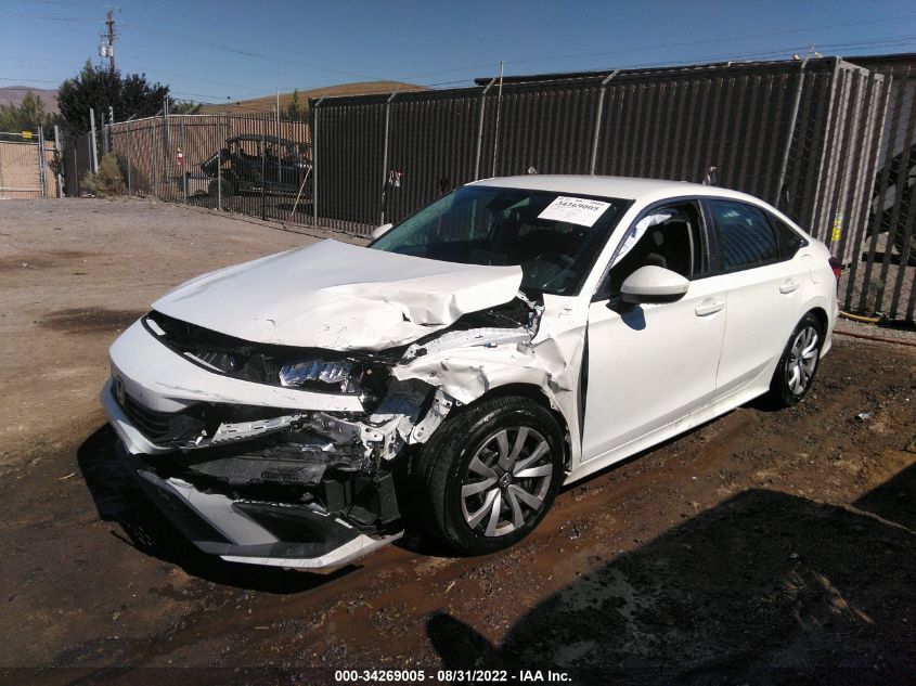 2022 HONDA CIVIC SEDAN LX VIN: 2HGFE2F2XNH541481