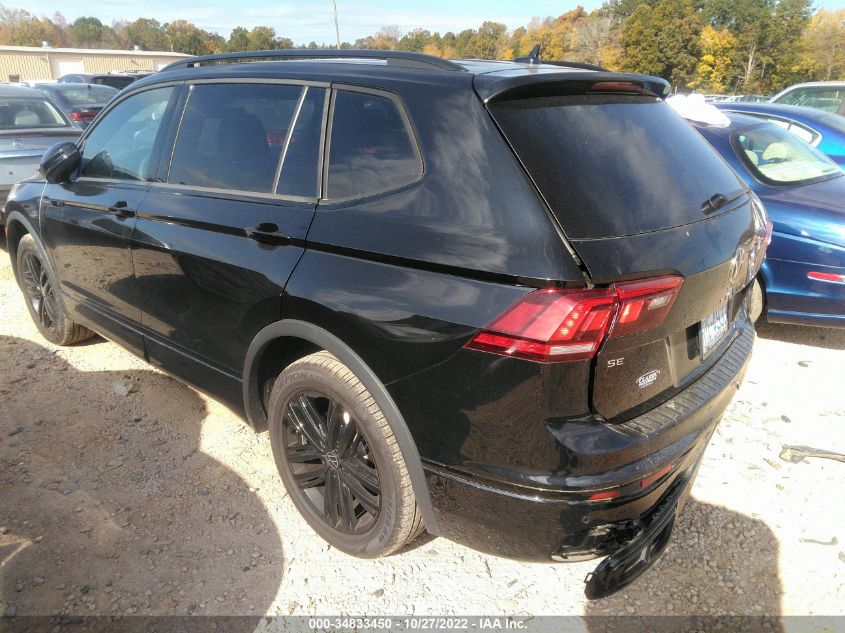 2022 VOLKSWAGEN TIGUAN SE R-LINE BLACK VIN: 3VV8B7AX2NM092770