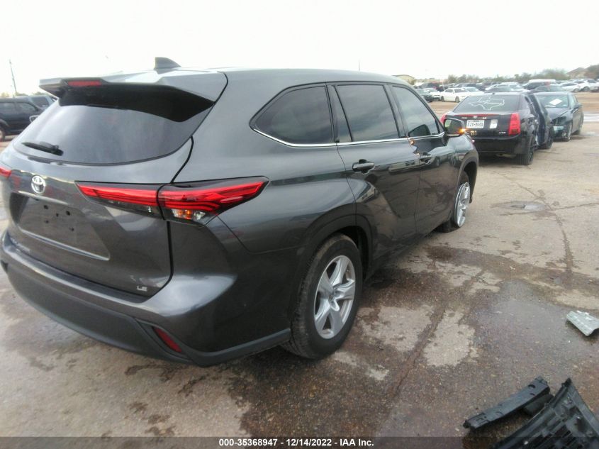 2022 TOYOTA HIGHLANDER LE VIN: 5TDZZRAH8NS549830