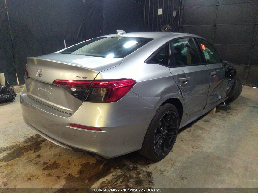 2022 HONDA CIVIC SEDAN SPORT VIN: 2HGFE2F54NH511029