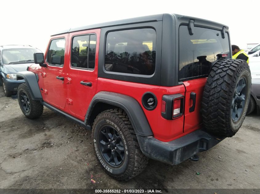 2021 JEEP WRANGLER UNLIMITED WILLYS VIN: 1C4HJXDG6MW649482