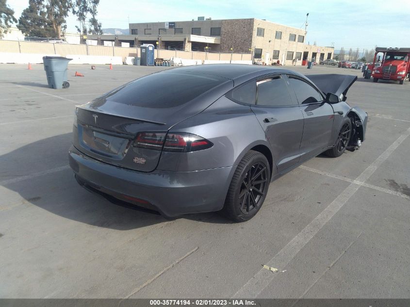 2022 TESLA MODEL S PLAID VIN: 5YJSA1E62NF489504