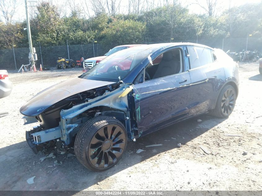 2022 TESLA MODEL Y PERFORMANCE VIN: 7SAYGDEF8NF460070