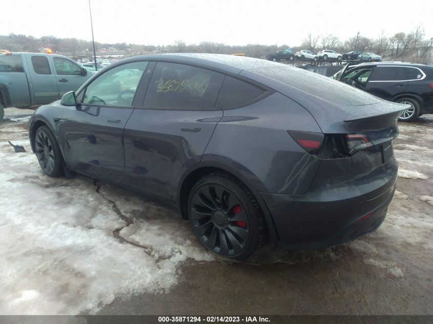 2022 TESLA MODEL Y PERFORMANCE VIN: 7SAYGDEF3NF535659
