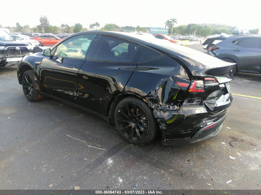 2022 TESLA MODEL Y LONG RANGE VIN: 7SAYGDEE7NF386969