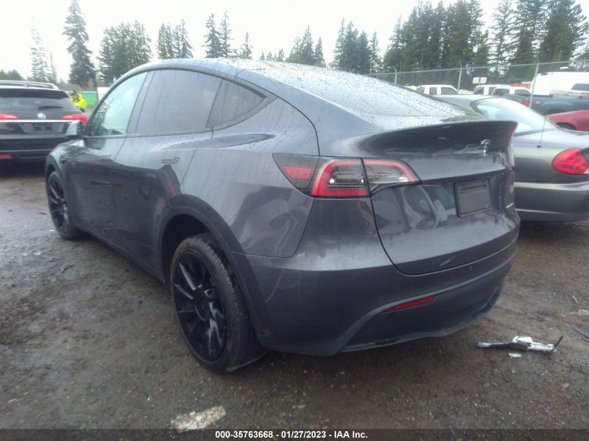 2022 TESLA MODEL Y LONG RANGE VIN: 7SAYGDEE7NF451173