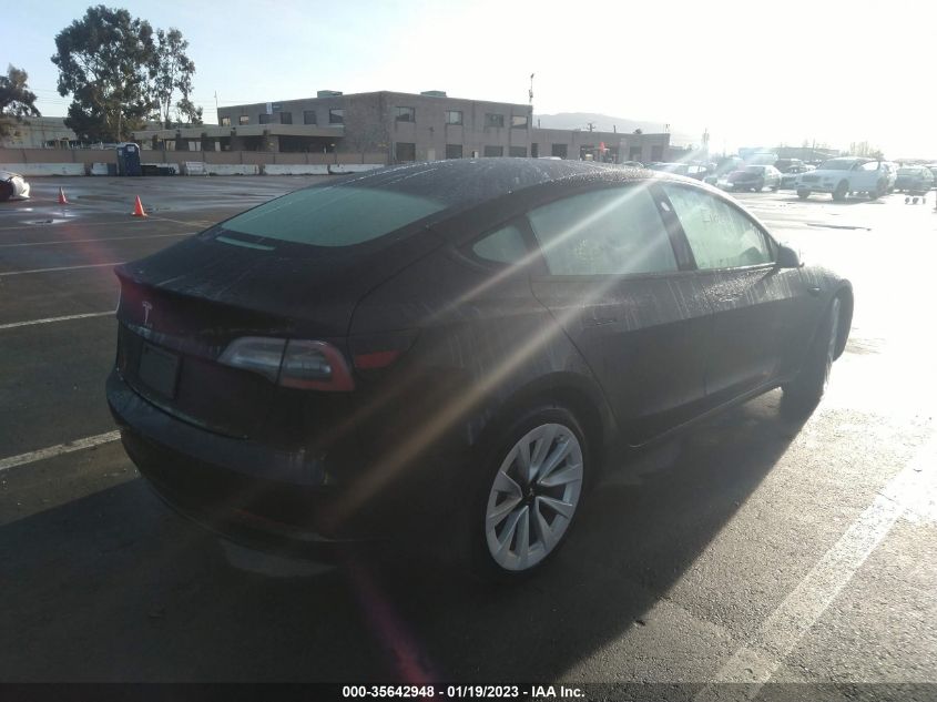 2022 TESLA MODEL 3 VIN: 5YJ3E1EA7NF296827