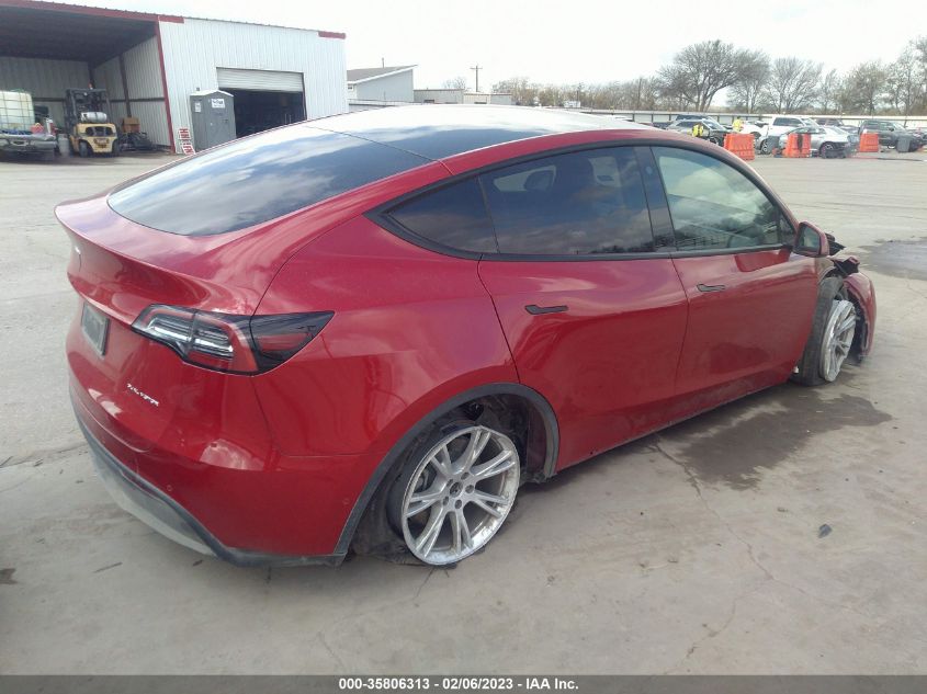 2022 TESLA MODEL Y LONG RANGE VIN: 7SAYGAEE1NF338091