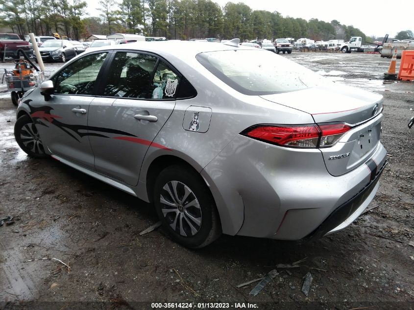2022 TOYOTA COROLLA HYBRID LE VIN: JTDEAMDE3NJ037352