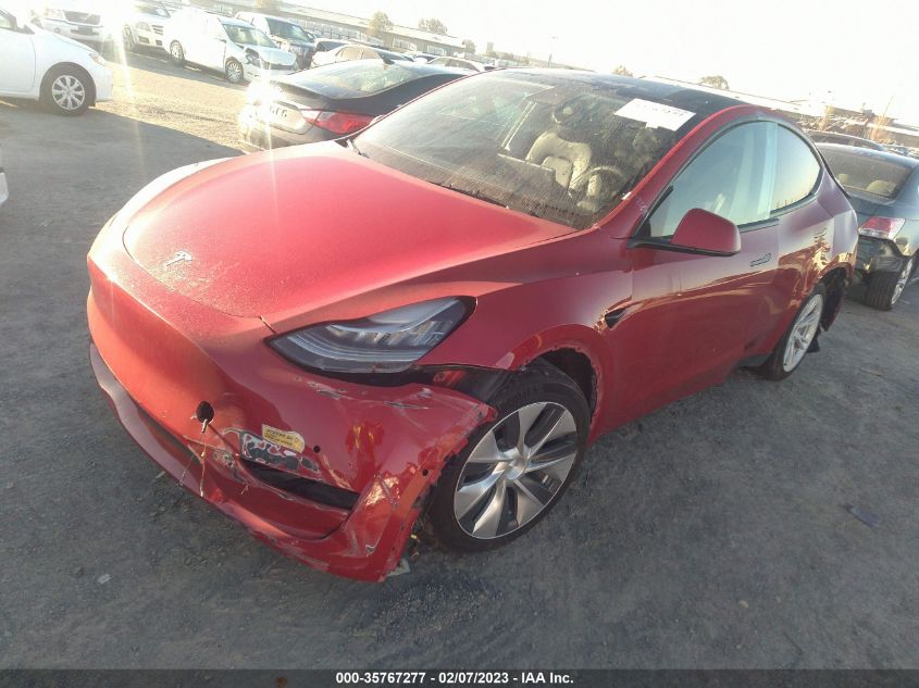2022 TESLA MODEL Y LONG RANGE VIN: 7SAYGDEE3NF393885