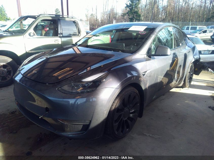 2022 TESLA MODEL Y PERFORMANCE VIN: 7SAYGDEFXNF396341