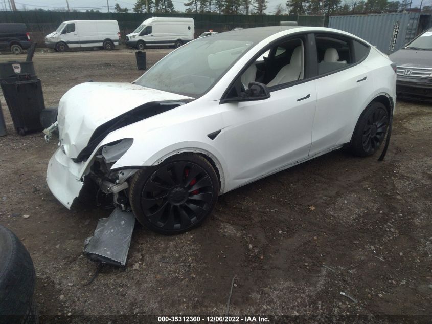 2022 TESLA MODEL Y PERFORMANCE VIN: 7SAYGDEF8NF376881