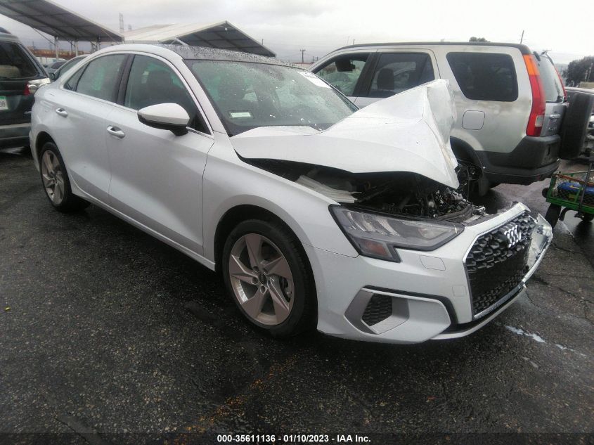2022 AUDI A3 SEDAN PREMIUM VIN: WAUGUDGY6NA065651