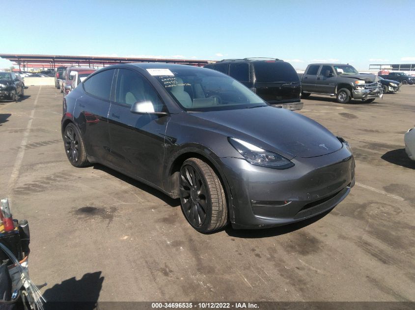 2022 TESLA MODEL Y PERFORMANCE VIN: 7SAYGDEF1NF406786