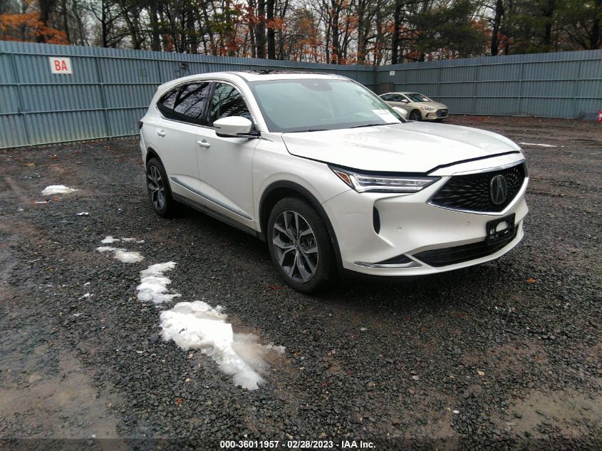 2022 ACURA MDX W/TECHNOLOGY PACKAGE VIN: 5J8YE1H43NL035916