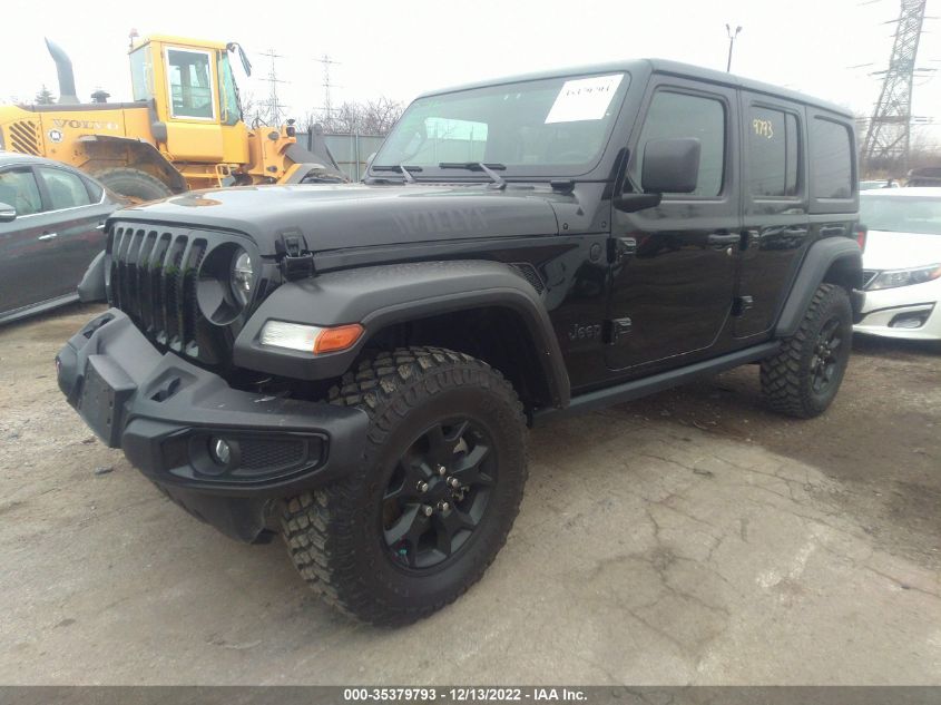 2021 JEEP WRANGLER UNLIMITED WILLYS VIN: 1C4HJXDM7MW589427