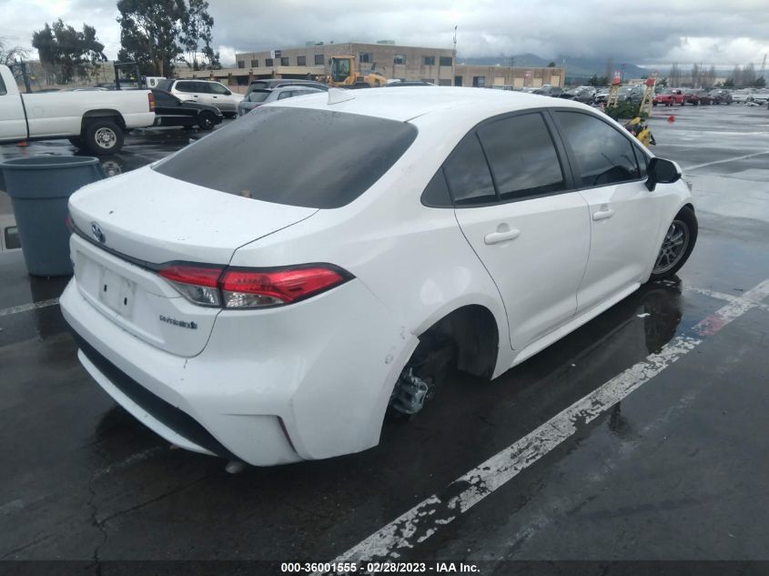 2022 TOYOTA COROLLA HYBRID LE VIN: JTDEAMDE1N3012146