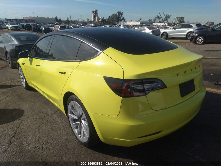 2022 TESLA MODEL 3 VIN: 5YJ3E1EA1NF135731