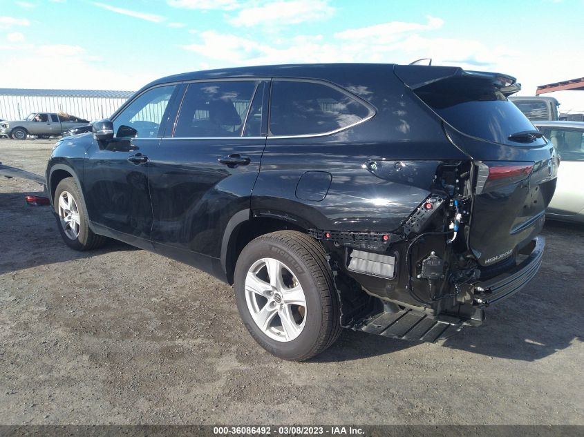 2022 TOYOTA HIGHLANDER LE VIN: 5TDZZRAH2NS139508