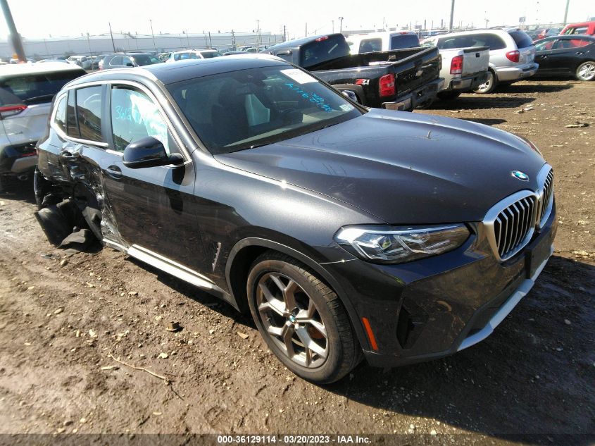 2022 BMW X3 XDRIVE30I VIN: 5UX53DP00N9K66663
