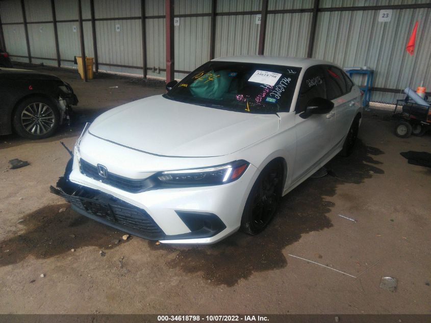 2022 HONDA CIVIC SEDAN SPORT VIN: 2HGFE2F57NH552416