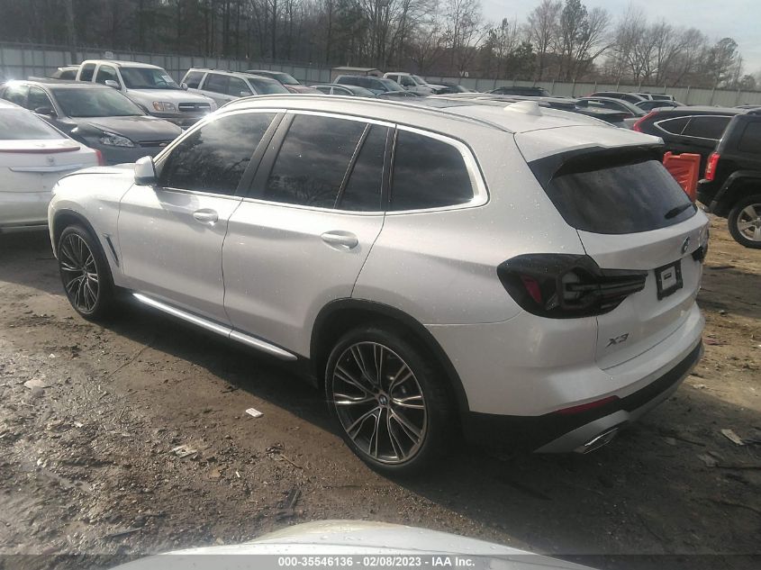 2022 BMW X3 SDRIVE30I VIN: 5UX43DP05N9N34893