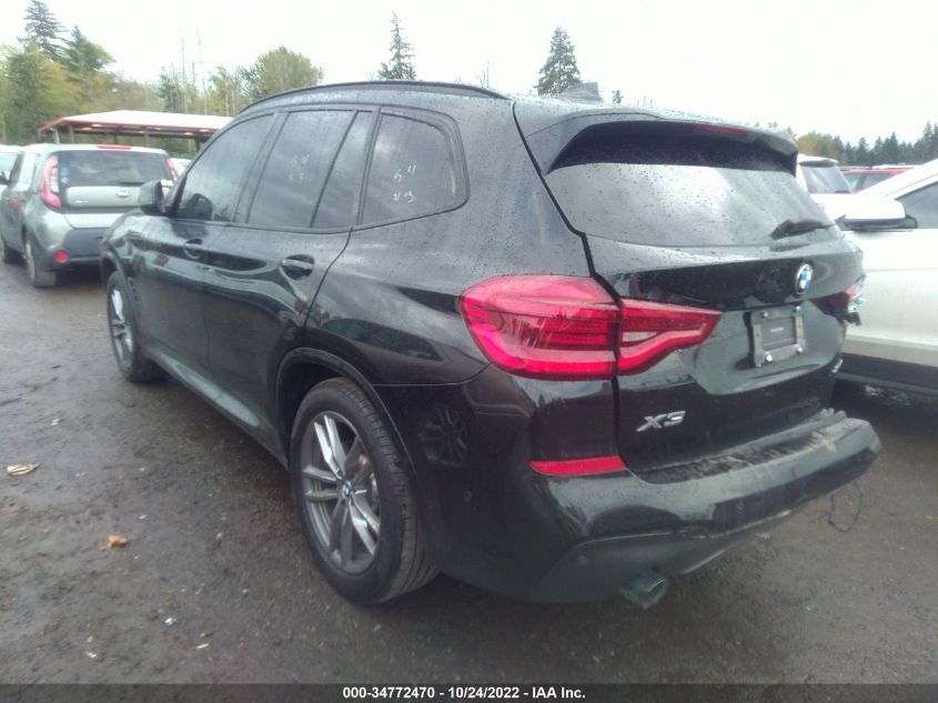 2021 BMW X3 XDRIVE30I VIN: 5UXTY5C03M9F54411