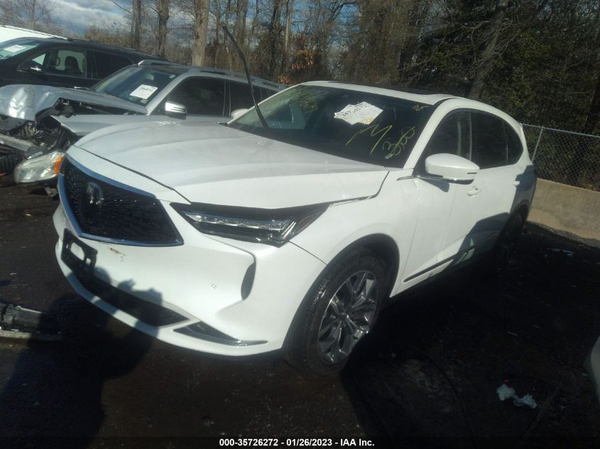 2022 ACURA MDX W/TECHNOLOGY PACKAGE VIN: 5J8YE1H4XNL051109