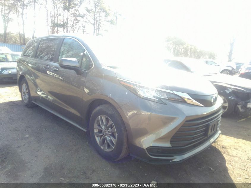 2022 TOYOTA SIENNA LE VIN: 5TDKSKFC4NS043535