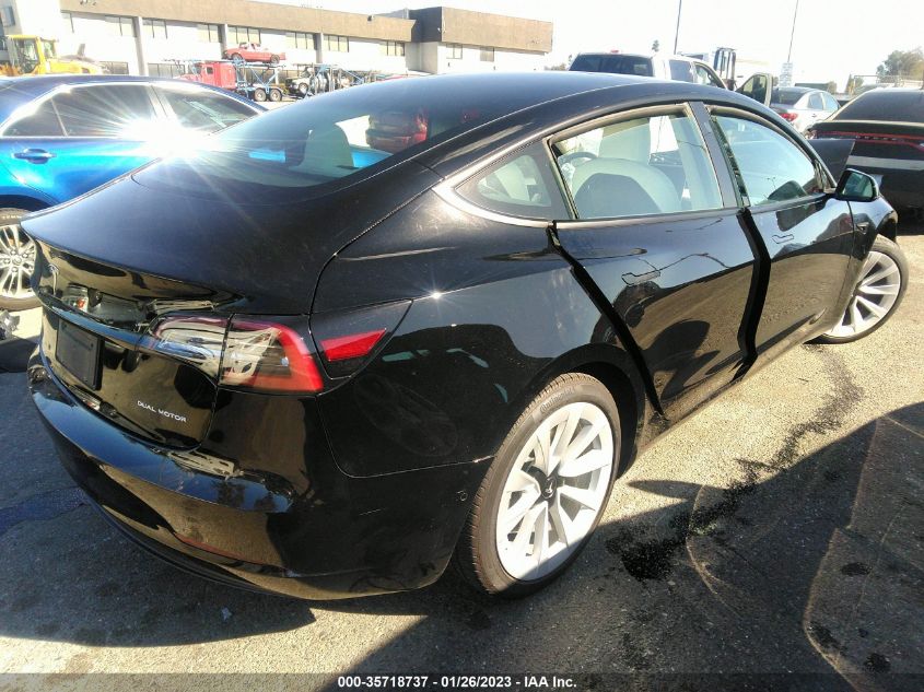 2022 TESLA MODEL 3 LONG RANGE VIN: 5YJ3E1EB3NF319447