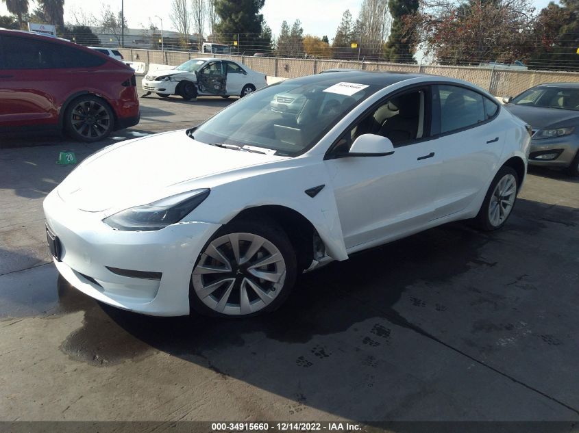 2022 TESLA MODEL 3 VIN: 5YJ3E1EA5NF248842