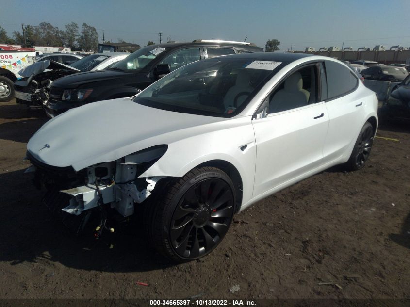 2022 TESLA MODEL 3 PERFORMANCE VIN: 5YJ3E1EC4NF319174