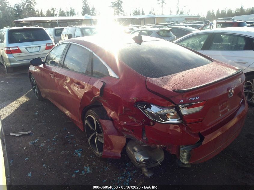 2022 HONDA ACCORD SEDAN SPORT VIN: 1HGCV1F30NA058313