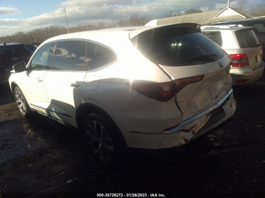 2022 ACURA MDX W/TECHNOLOGY PACKAGE VIN: 5J8YE1H4XNL051109