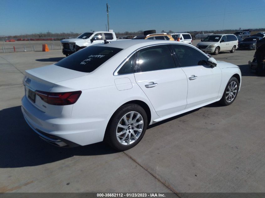 2021 AUDI A4 SEDAN PREMIUM VIN: WAUABAF49MA059978