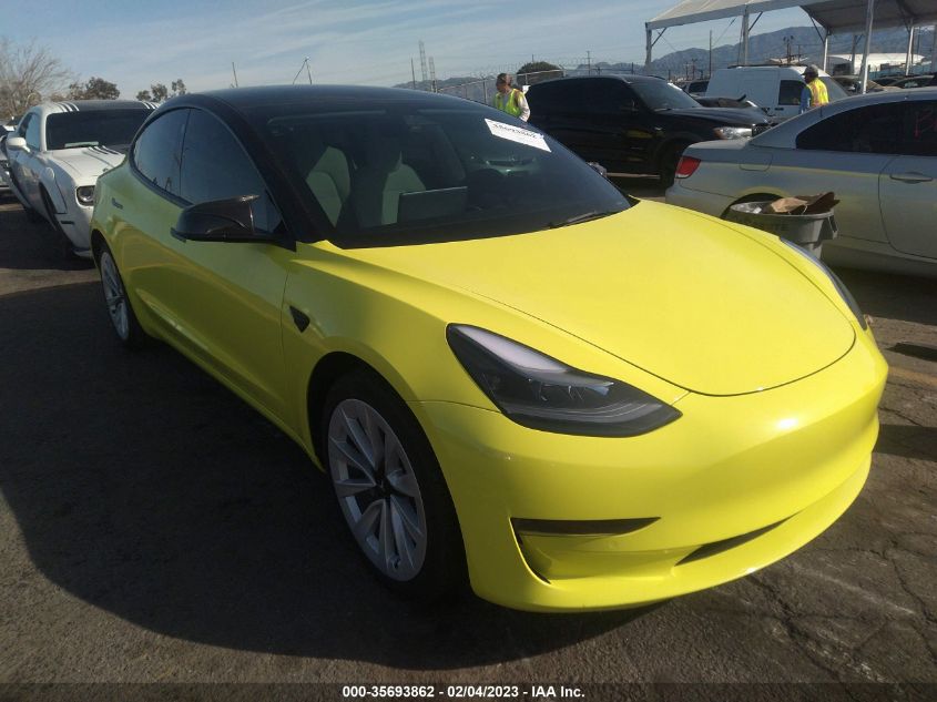 2022 TESLA MODEL 3 VIN: 5YJ3E1EA1NF135731