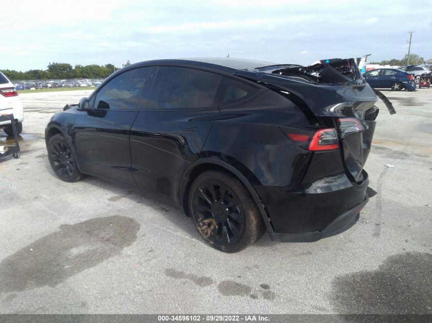 2021 TESLA MODEL Y STANDARD RANGE VIN: 5YJYGDED6MF116134