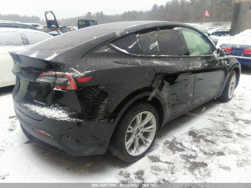 2022 TESLA MODEL Y LONG RANGE VIN: 7SAYGDEE6NF441623
