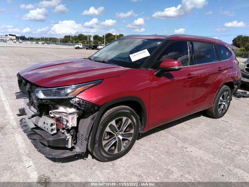 2021 TOYOTA HIGHLANDER XLE VIN: 5TDGZRAH4MS046849
