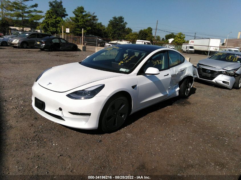 2022 TESLA MODEL 3 VIN: 5YJ3E1EA3NF115383