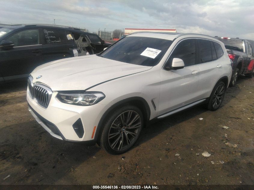 2022 BMW X3 SDRIVE30I VIN: 5UX43DP05N9N34893