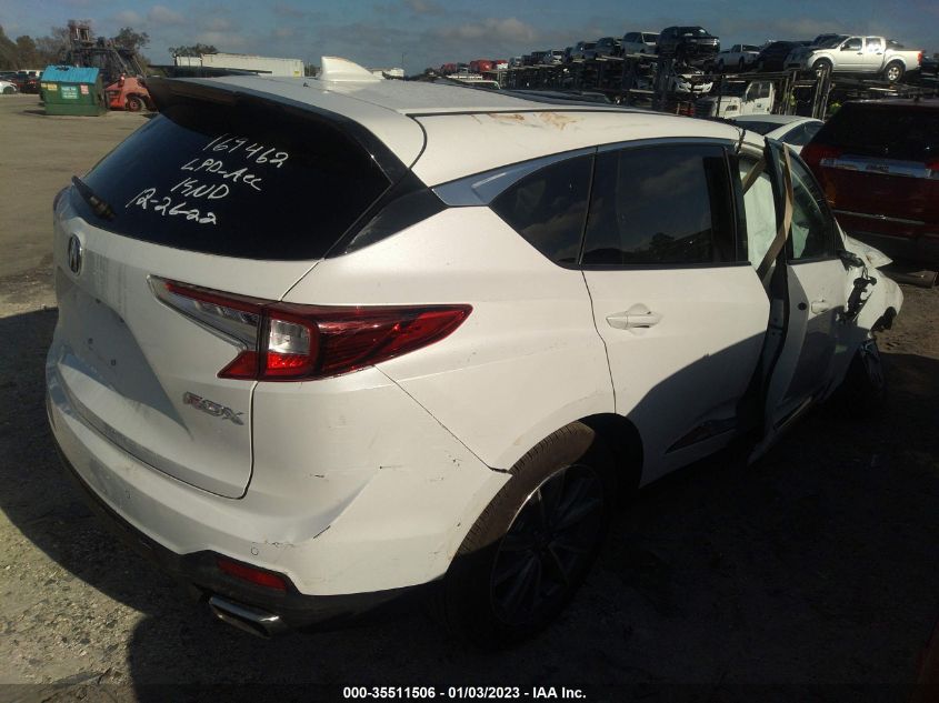 2022 ACURA RDX W/TECHNOLOGY PACKAGE VIN: 5J8TC1H55NL006376