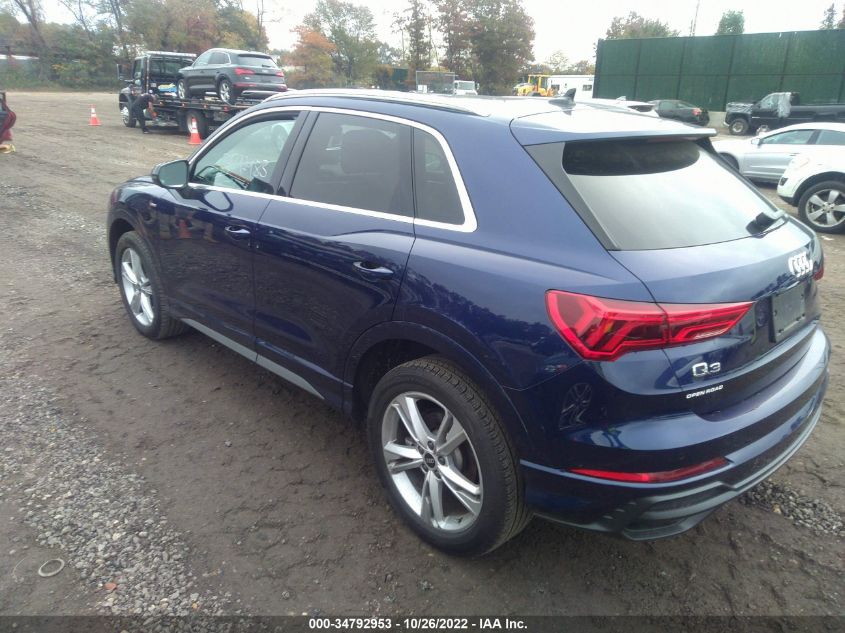 2021 AUDI Q3 S LINE PREMIUM VIN: WA1DECF33M1117524