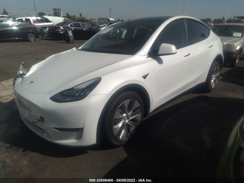 2022 TESLA MODEL Y LONG RANGE VIN: 7SAYGDEE2NF361087