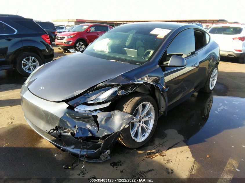 2022 TESLA MODEL Y LONG RANGE VIN: 7SAYGAEE8NF348584