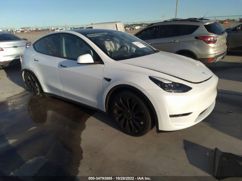 2022 TESLA MODEL Y PERFORMANCE VIN: 7SAYGDEF1NF521162