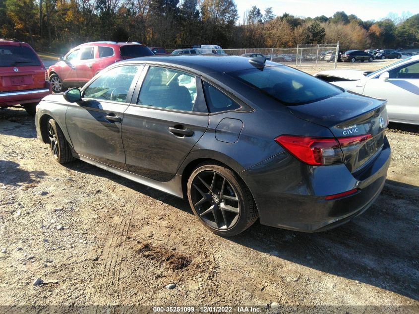 2022 HONDA CIVIC SEDAN SPORT VIN: 2HGFE2F52NH590927