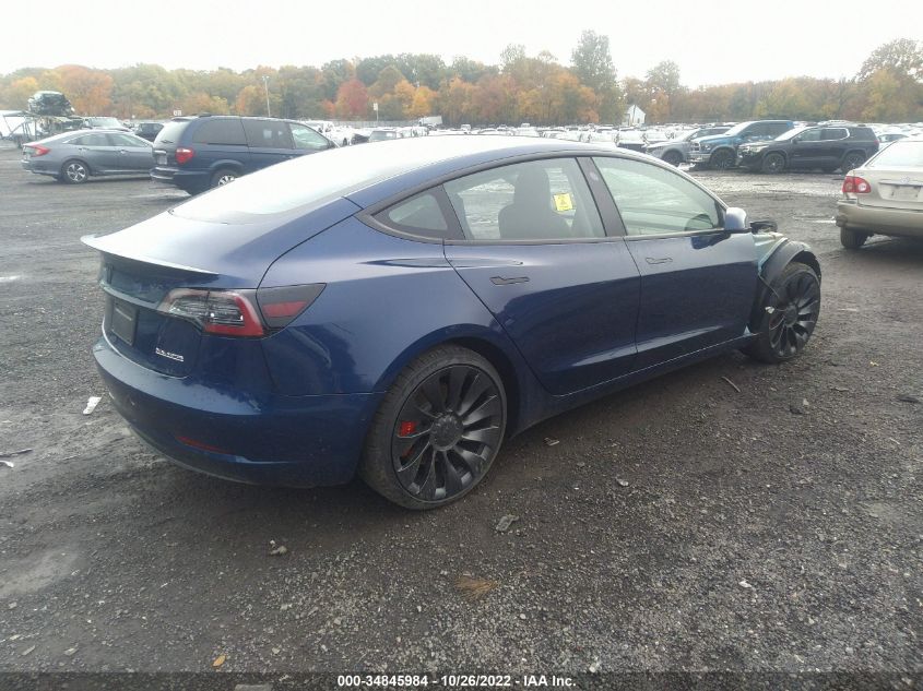 2022 TESLA MODEL 3 PERFORMANCE VIN: 5YJ3E1EC5NF260250