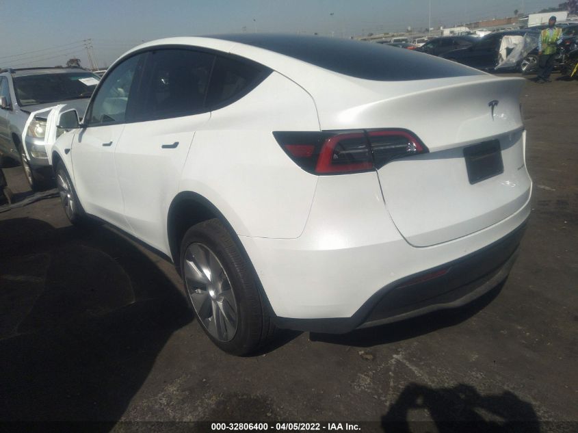 2022 TESLA MODEL Y LONG RANGE VIN: 7SAYGDEE2NF361087